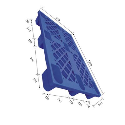 Armazém plástico higiênico 1270X750 do HDPE da pálete dos punhos ergonômicos