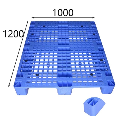 Carga estática 6000 do Euro plástico das páletes de Rackable quilogramas de HDPE padrão 1200x1000 azul