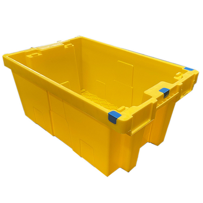 Caixas plásticas Nestable da caixa movente plástica amarela do HDPE de 60 x de 40 x de 27.5cm