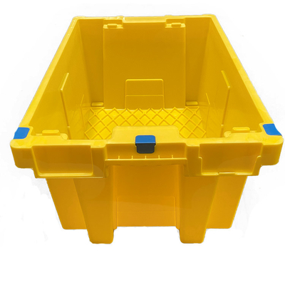 Caixas moventes empilháveis resistentes Nestable amarelas da caixa plástica do HDPE