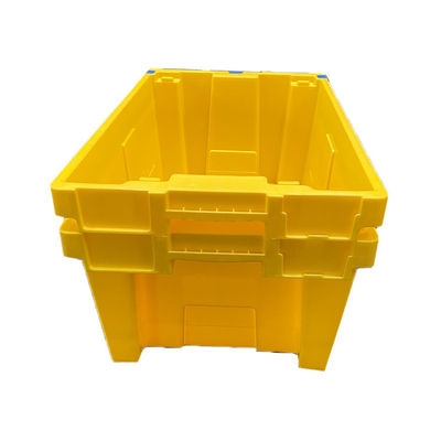 Caixas moventes empilháveis resistentes Nestable amarelas da caixa plástica do HDPE