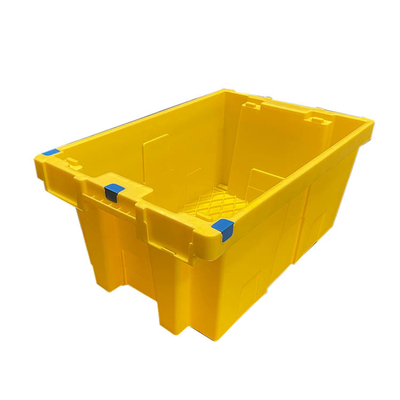 Caixa movente plástica do HDPE amarelo reusável Nestable de 60 x de 40 x de 27.5cm