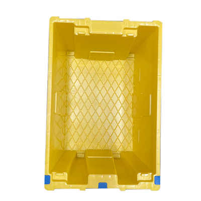 Caixa movente plástica do HDPE amarelo reusável Nestable de 60 x de 40 x de 27.5cm