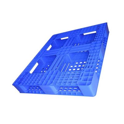 Estilo plástico do Euro da pálete 1200*1000 do sólido azul do HDPE dimensionalmente estável