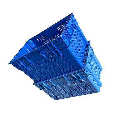 caixa empilhável 600x400 do marisco do HDPE 2Kg azul resistente para o mercado
