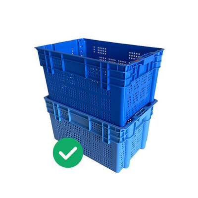 Resistente UV dinâmico Nestable da carga 50Kg das caixas de plástico do alimento do HDPE