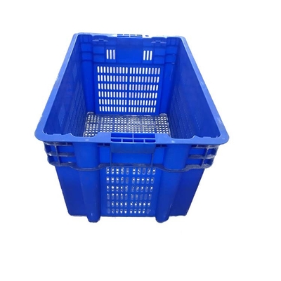 A categoria movente plástica azul do marisco da carga da caixa 50Kg do HDPE ventilou Nestable