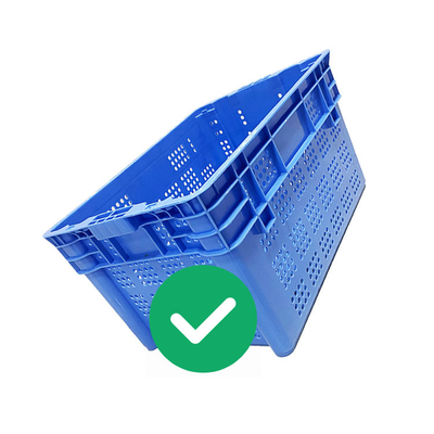 A categoria movente plástica azul do marisco da carga da caixa 50Kg do HDPE ventilou Nestable