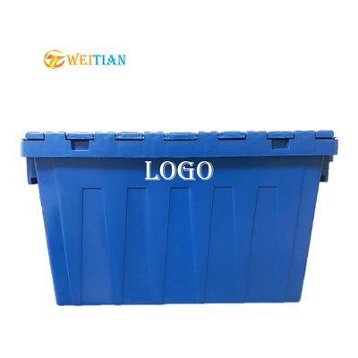 carga 50Kg do HDPE de Hygien do deslizamento das caixas 60L moventes plásticas reusáveis anti