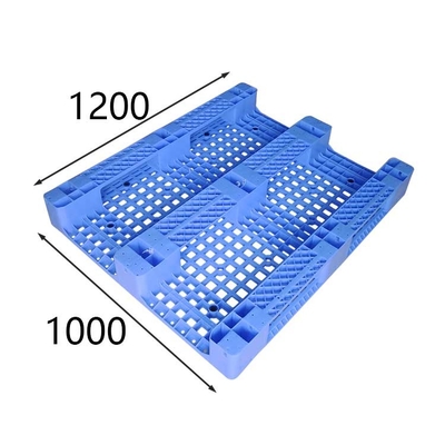 Carga estática 6000 do Euro plástico das páletes de Rackable quilogramas de HDPE padrão 1200x1000 azul