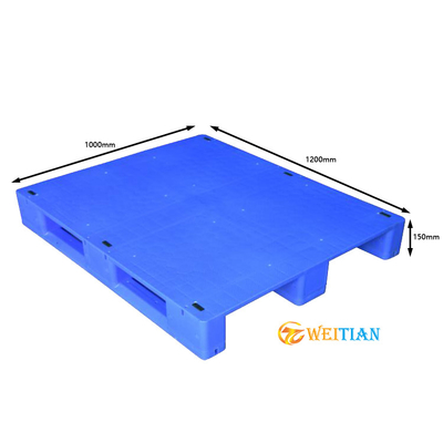 PE plástico 1200 x 1000 azuis da pálete do HDPE industrial entrada de 4 maneiras