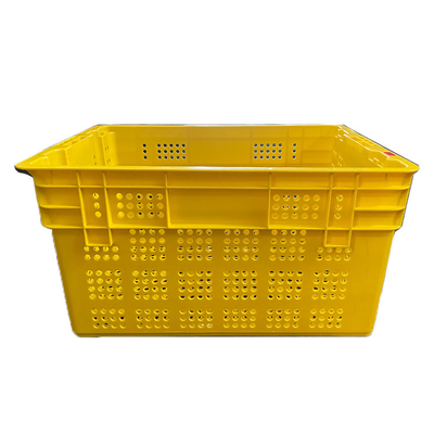 600 caixas de plástico do fruto do X.400 X 315mm amarelam caixas móveis do HDPE da cor