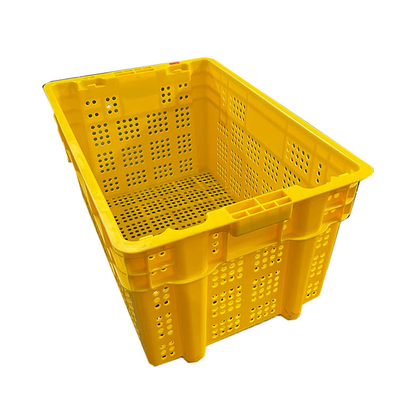 600 caixas de plástico do fruto do X.400 X 315mm amarelam caixas móveis do HDPE da cor